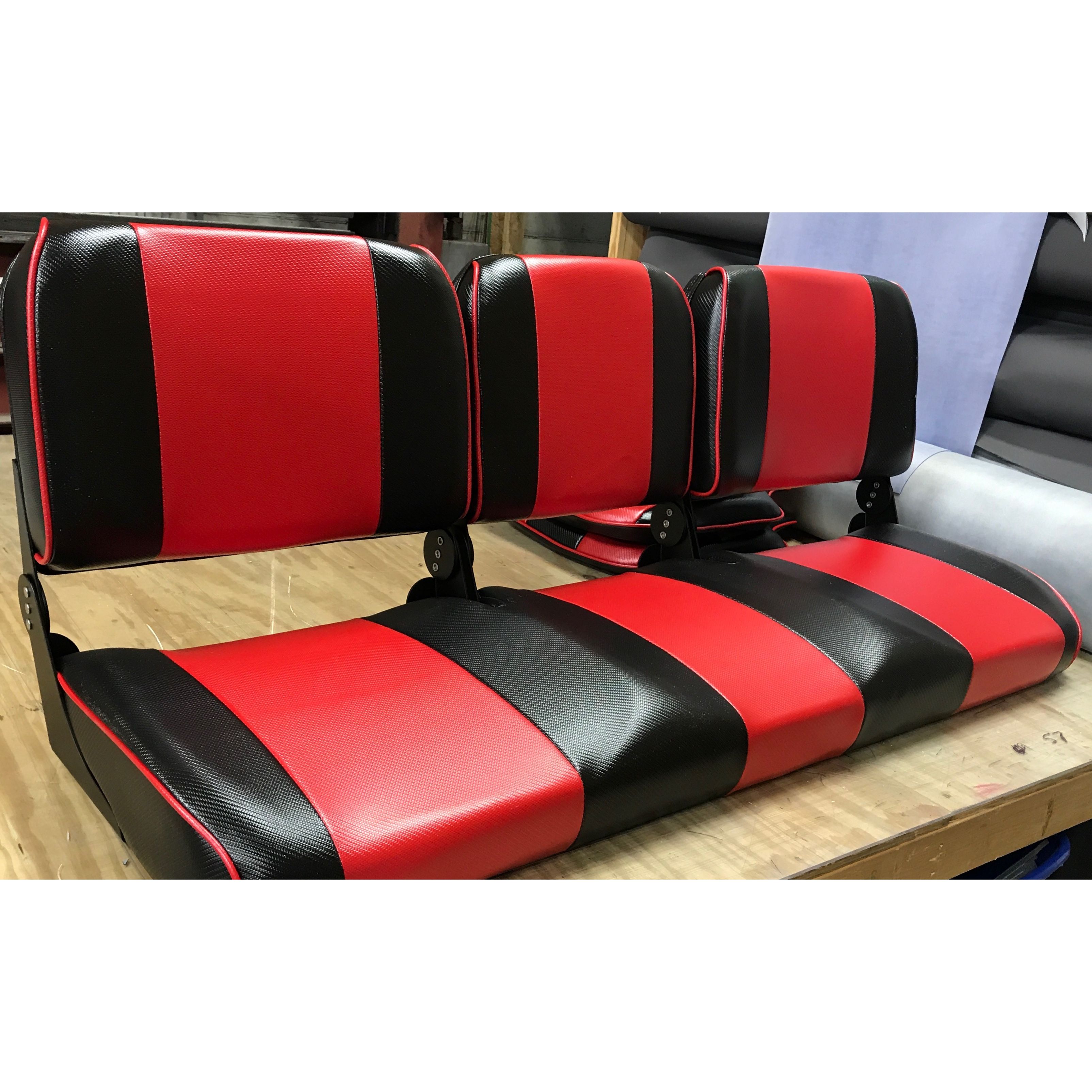 Boat Seats Custom Bench Seat 2 Color 3 Pc Back Black River Boats | Free ...